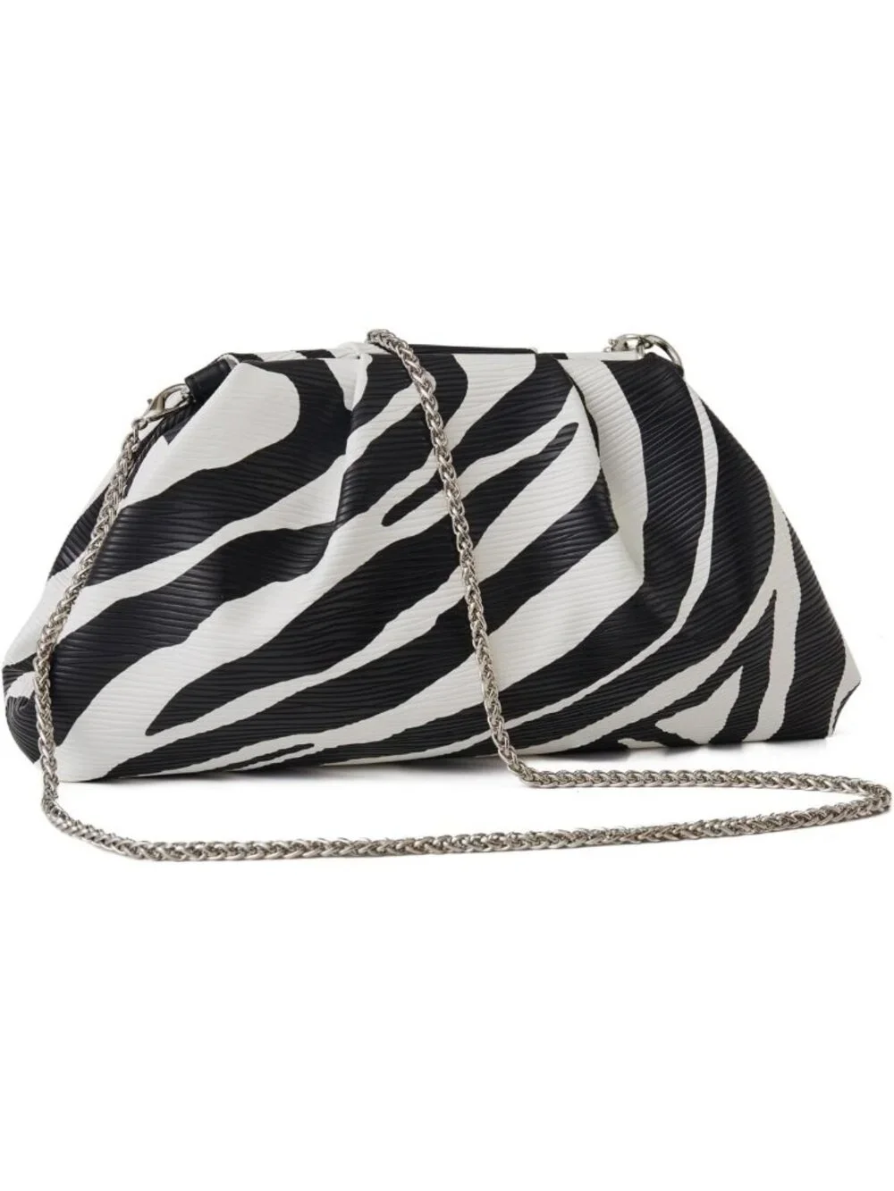 Stylish Women's Clutch Purse, Detachable Chain Crossbody Bag, Cloud Evening Bag